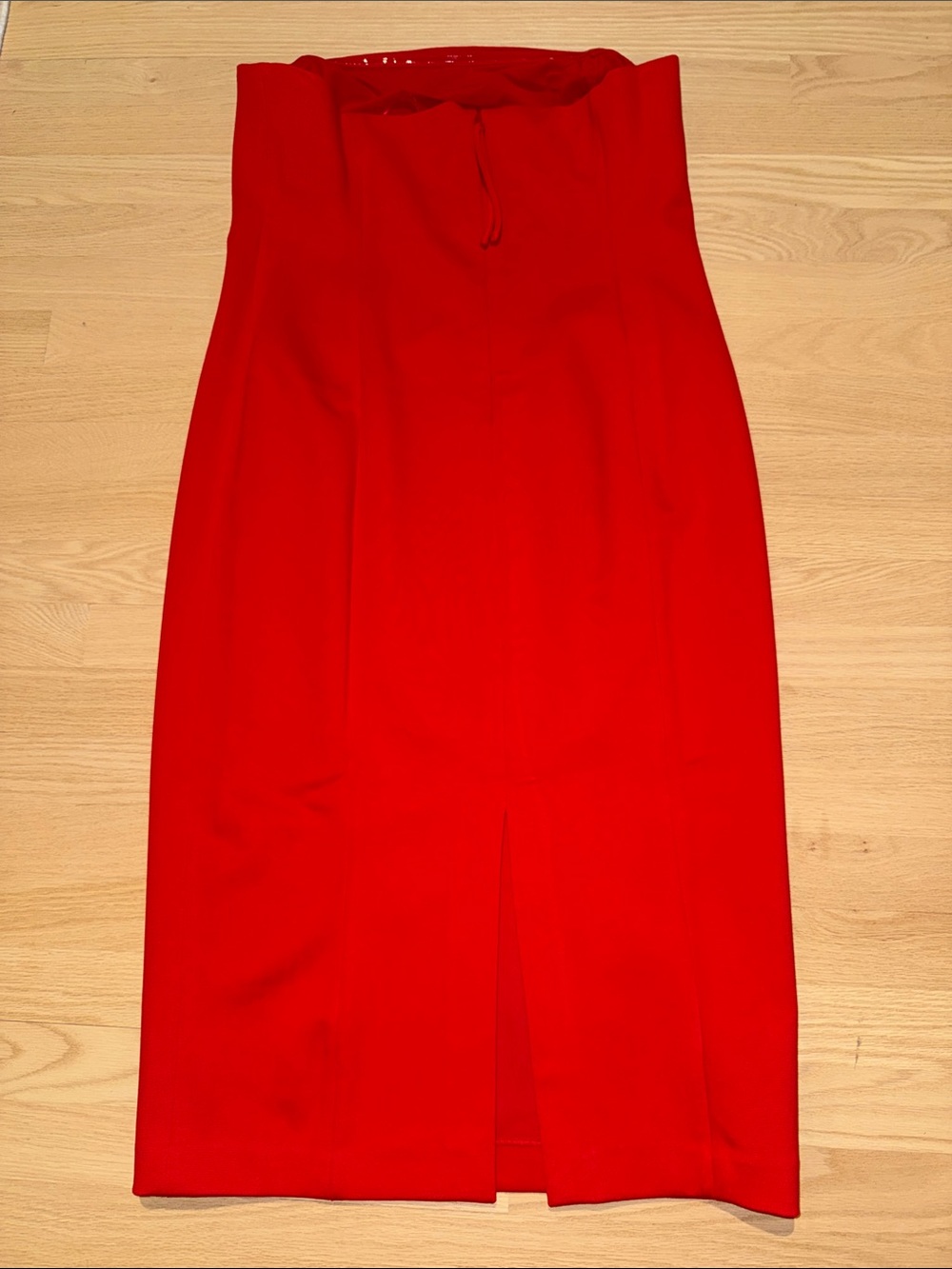 SPANX Red Strapless Pencil Midi dress Sz XL 14-16 - Picture 10 of 12